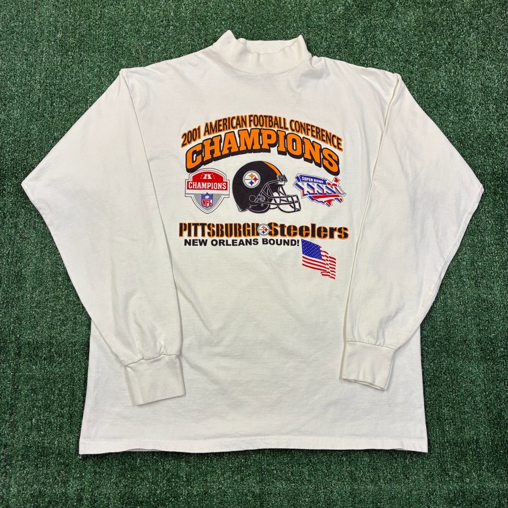 Vintage‎ 2001 NFL Pittsburgh Steelers AFC Champions Longsleeve T-shirt